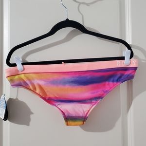NEW Roxy Colourful Low Rise Cheeky Swimsuit Bottoms with Drawstring